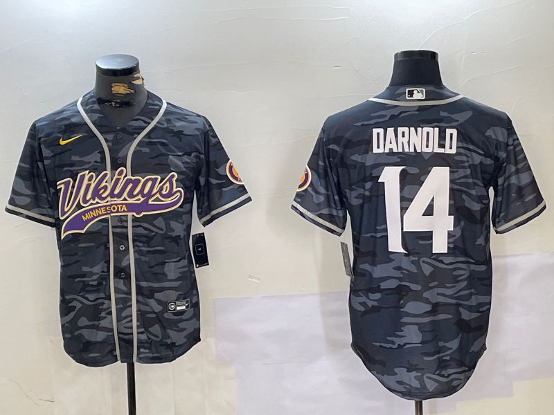 Men Minnesota Vikings #14 Darnold Camo Joint Name 2024 Nike Limited NFL Jersey style 1->indianapolis colts->NFL Jersey